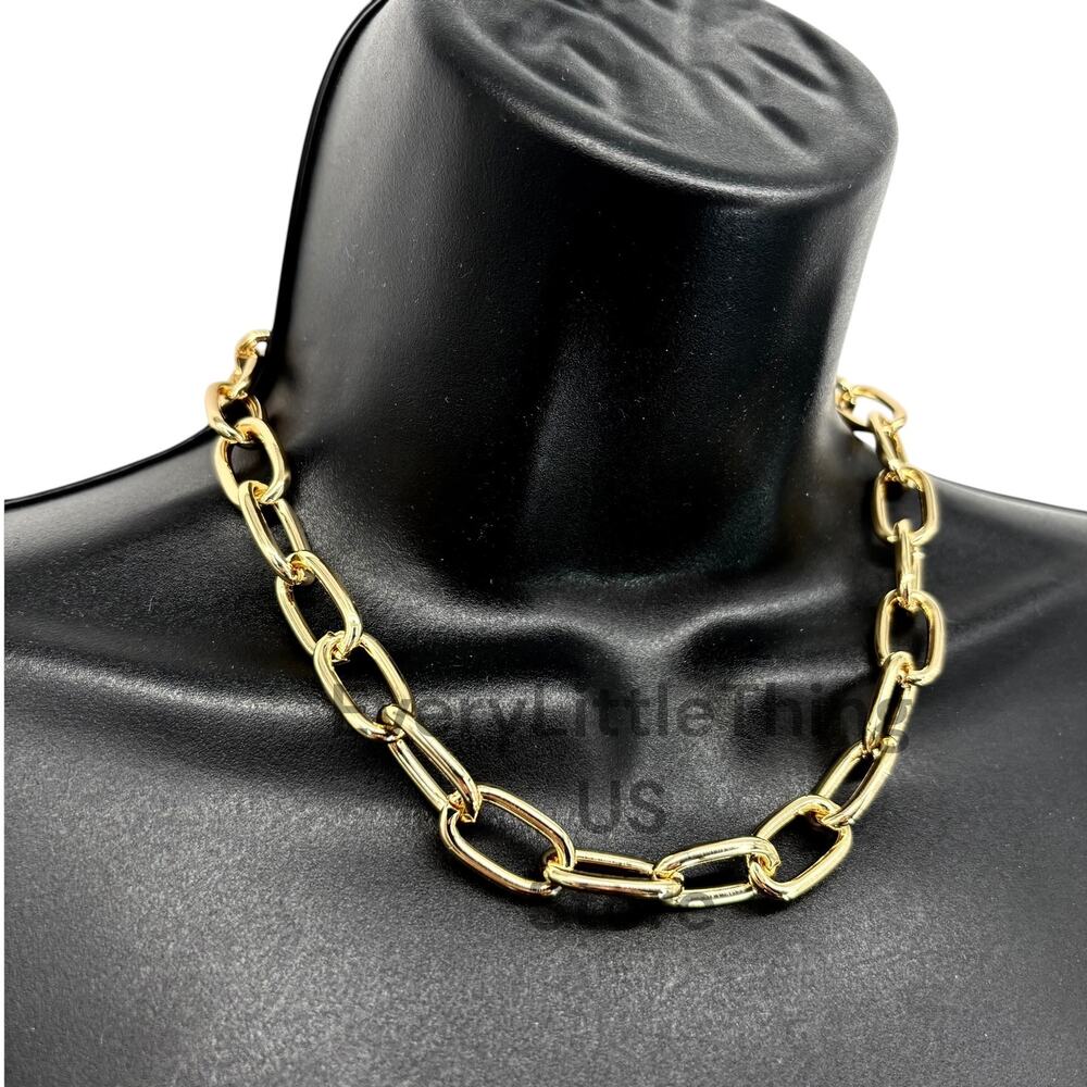 NEW‎ SUGARFIX by BaubleBar Chain Link Statement Necklace Choker Gold Color